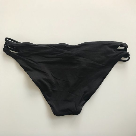 Isabella Rose solid black strappy bikini bottom - Picture 3 of 3
